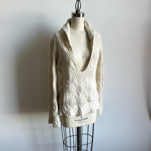 Vintage MODA INTERNATIONAL Textured Wool-Blend Bell-Sleeve Knit Sweater - Picture 5 of 9